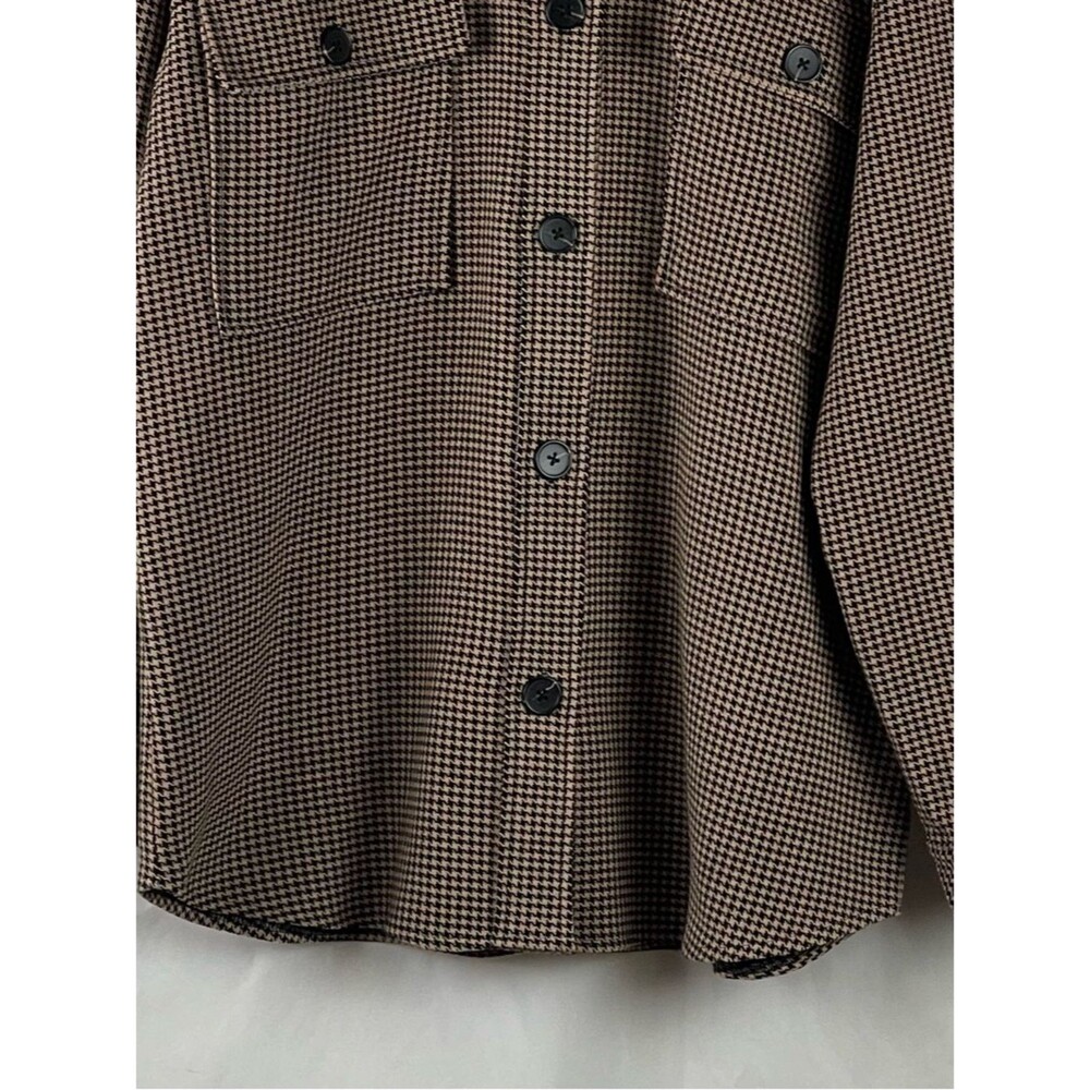 Current Air Black Tan Shirt Jacket Shacket NWOT Size L Coastal Grandma - Picture 4 of 11